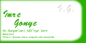 imre gonye business card